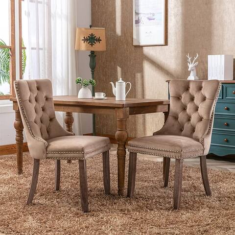 Velvet Dining Chairs Set of 2, Accent Diner Chairs Upholstered Fabric Living Room Chairs Side Chair Stylish Kitchen Chairs