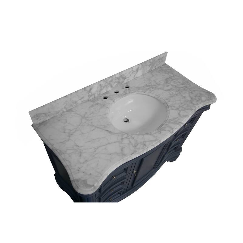 KitchenBathCollection Katherine 48" Bathroom Vanity with Carrara Marble Top