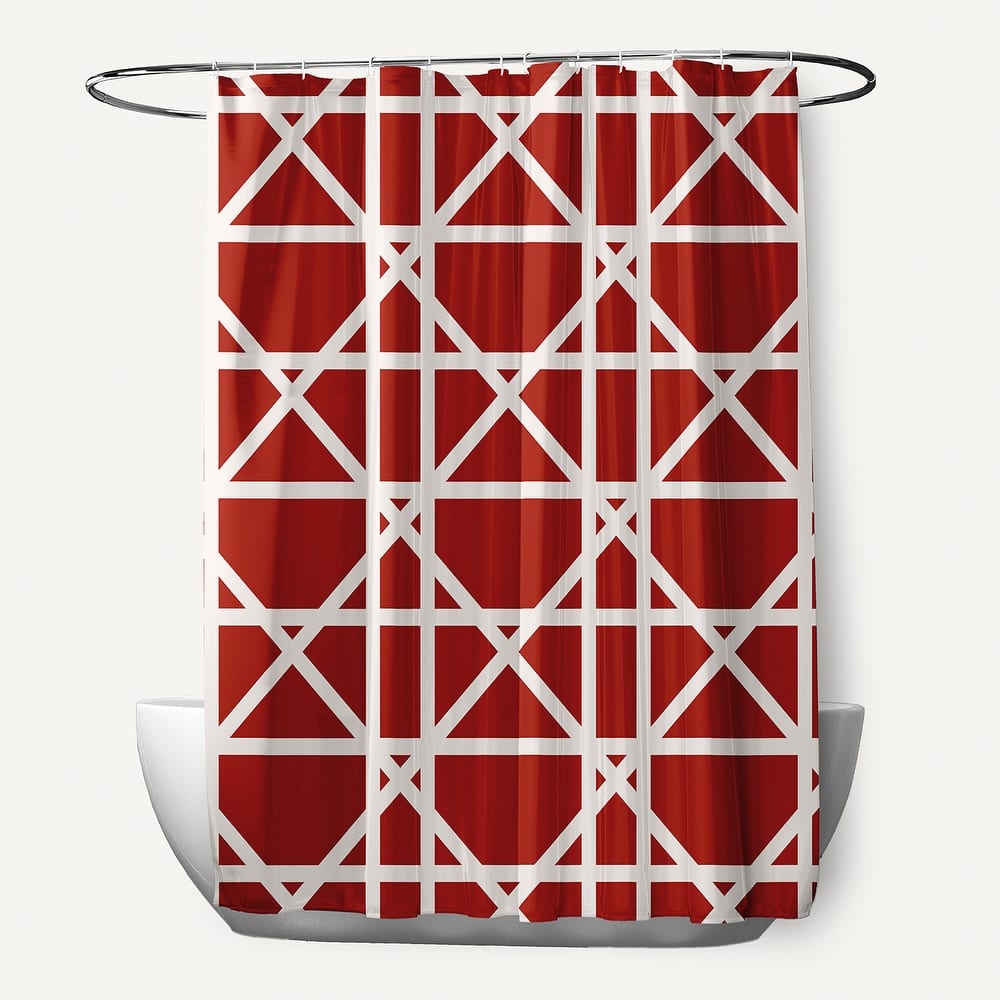 Trellis Geometric Print Shower Curtain (71 x 74)