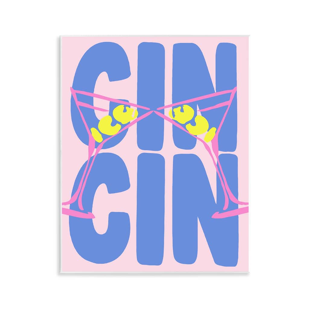 Stupell Pastel Cin Cin Cheers Wall Plaque Art Design By House of Lulu