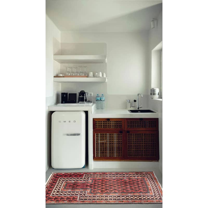 ECARPETGALLERY Hand-knotted Teimani Red Wool Rug - 3'2 x 4'7