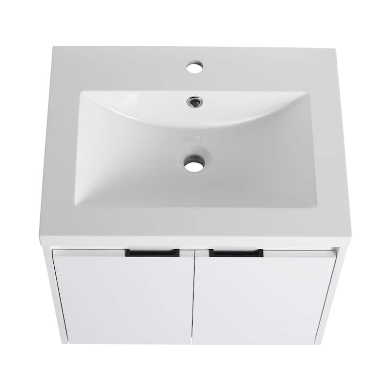 Float Mounting Bathroom Vanity With Resin Sink