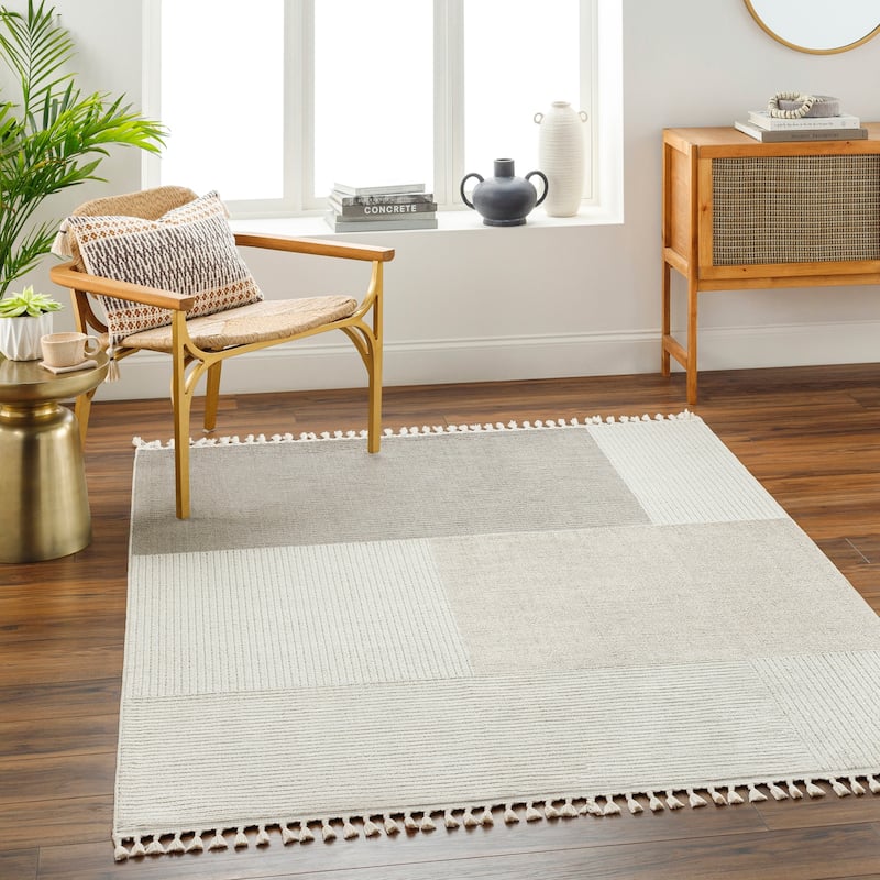 Livabliss Finland Mod Color Block Area Rug - 7' 10" x 10' - Grey/Beige