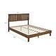 preview thumbnail 8 of 6, MUSEHOMEINC Mid-Century Modern Solid Wooden Platform Bed with Adjustable Height Headboard for Bedroom,Wood Slat Support