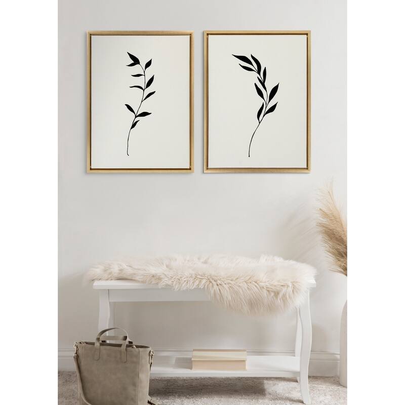Kate and Laurel Sylvie Sketch Canvas Set by The Creative Bunch Studio