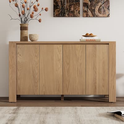 Buffet Cabinet Storage Sideboard with Adjustable Foot Pads and Shelves