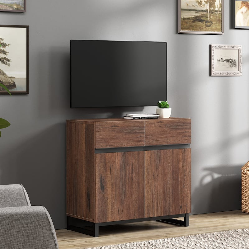 WAMPAT Modern TV Stand with Storage Cabinets for Living Room,Bedroom,Brown - 1PCS - Brown
