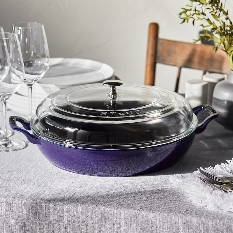 STAUB Cast Iron 3.5-qt Braiser with Glass Lid
