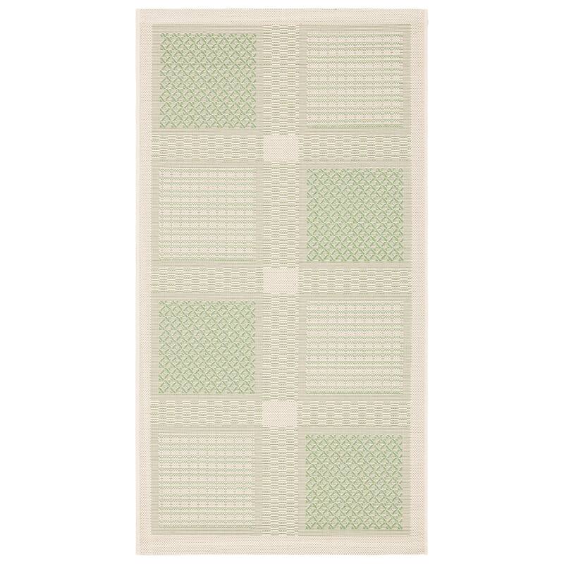 SAFAVIEH Courtyard Shirlee Indoor/ Outdoor Waterproof Patio Backyard Rug - 4' x 5'7" - Natural/Olive