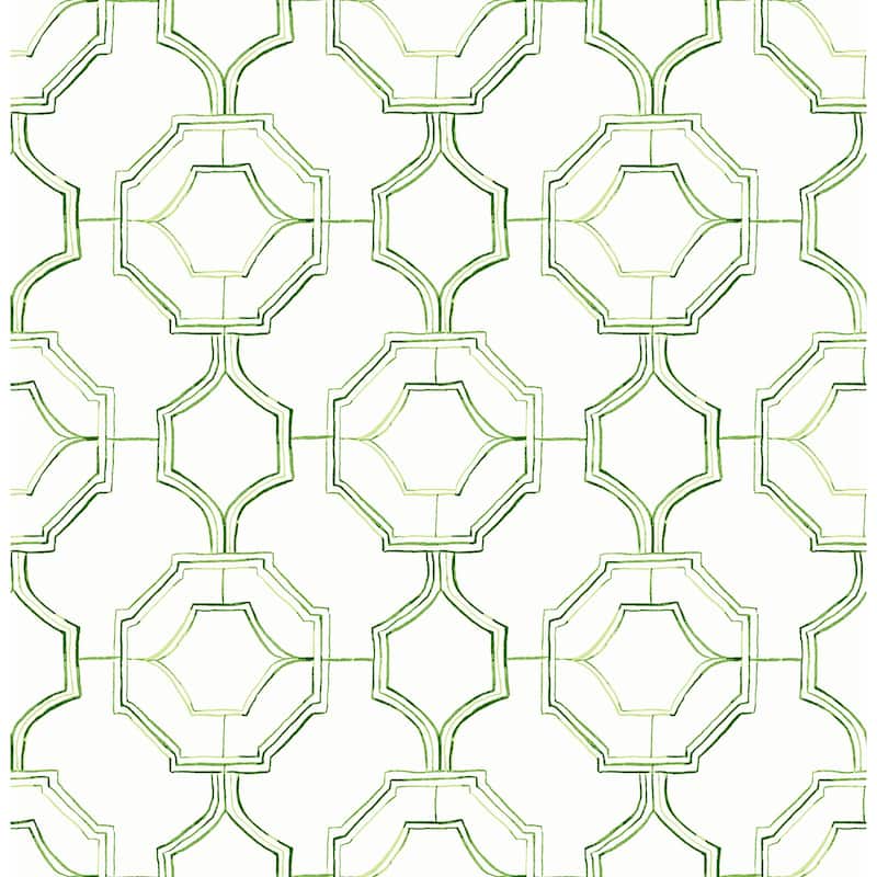 A-Street Prints Gallina Green Trellis Wallpaper