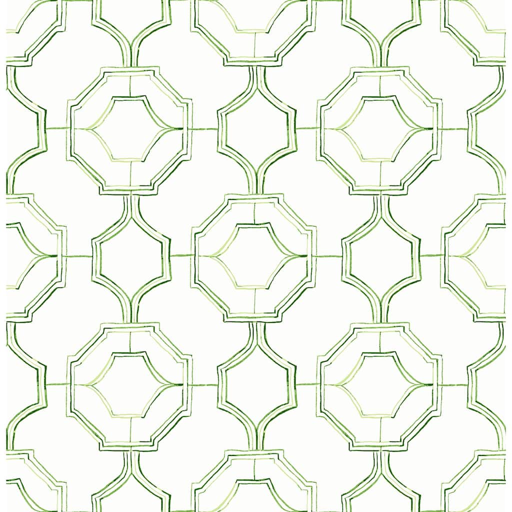 A-Street Prints Gallina Green Trellis Wallpaper