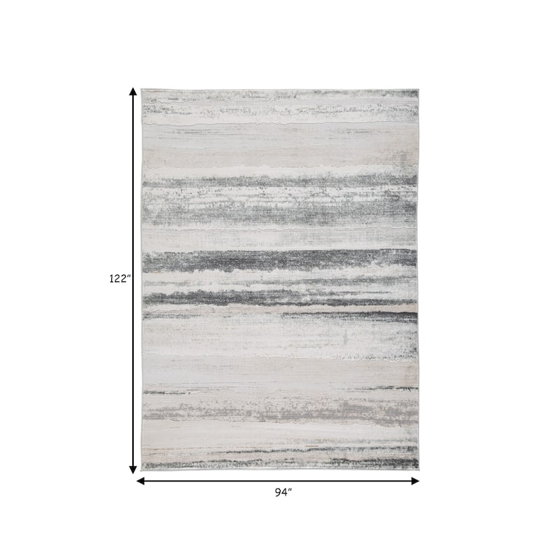 Oxy 8 x 10 Modern Area Rug, Clean Abstract Design, Soft Fabric, Gray, Gold - 8 x 10