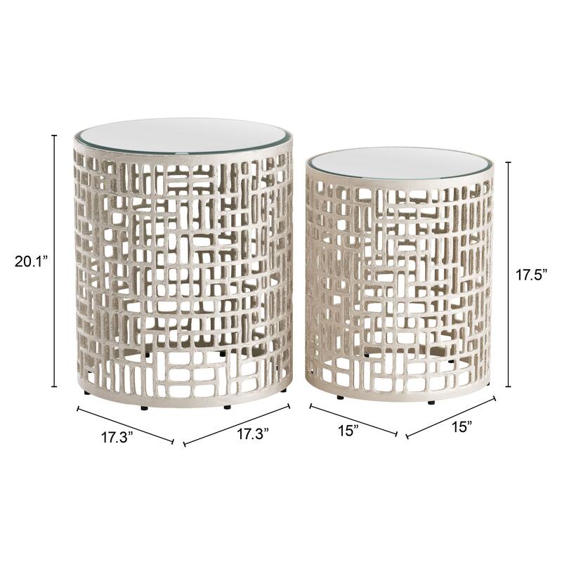 Reden Side Table Set Silver