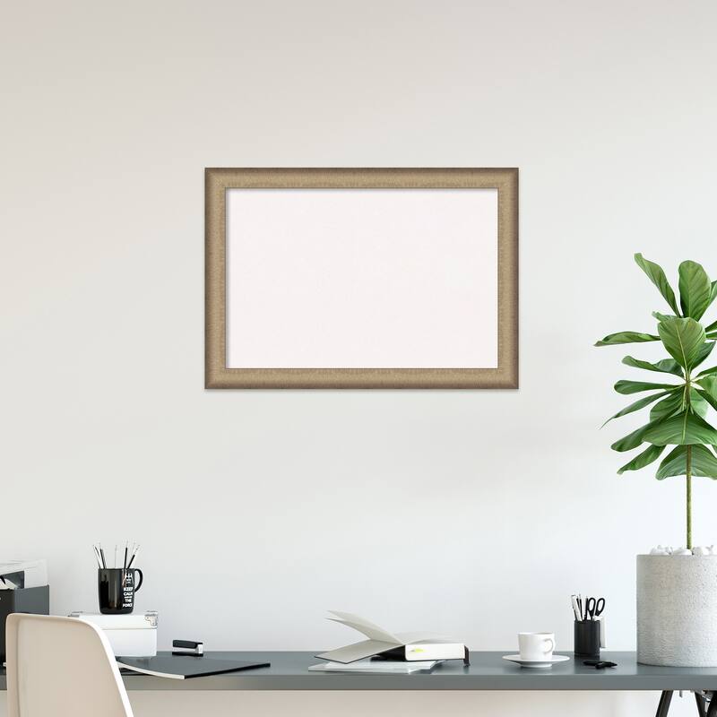 Elegant Brushed Bronze Framed White Corkboard Bulletin Board