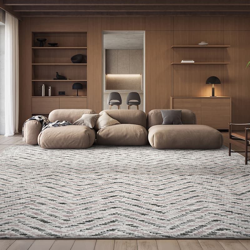 SAFAVIEH Adirondack Hildegard Chevron Distressed Rug - 8' x 10' - Ivory/Dark Green