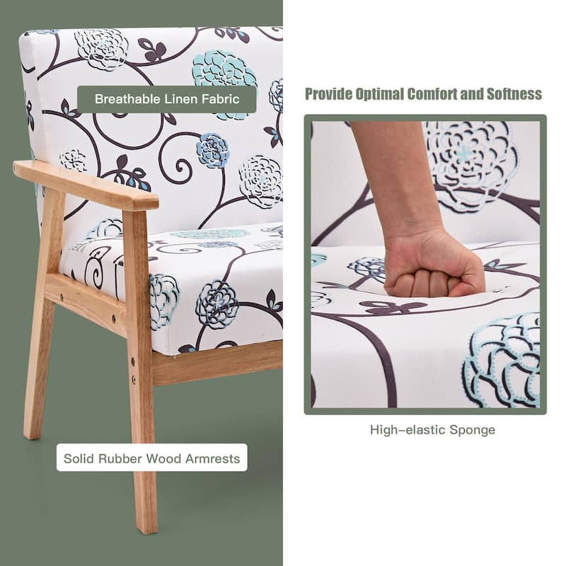 Gymax Modern Fabric Loveseat Sofa Couch Upholstered 2-Seat Wood - 45'' x 26.5'' x 32''