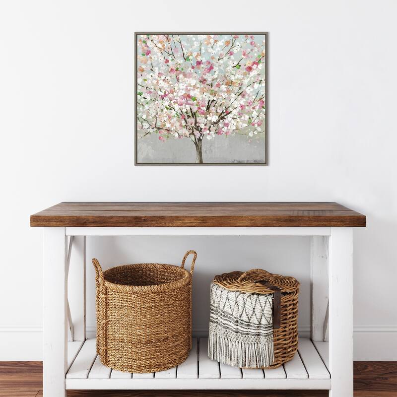 Spring Love by Allison Pearce Framed Canvas Art - 22 x 22-inch