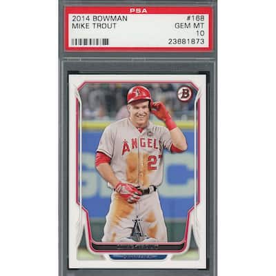 Mike Trout 2014 Bowman Baseball Card #168 Graded PSA 10 - 8'6" x 11'6"