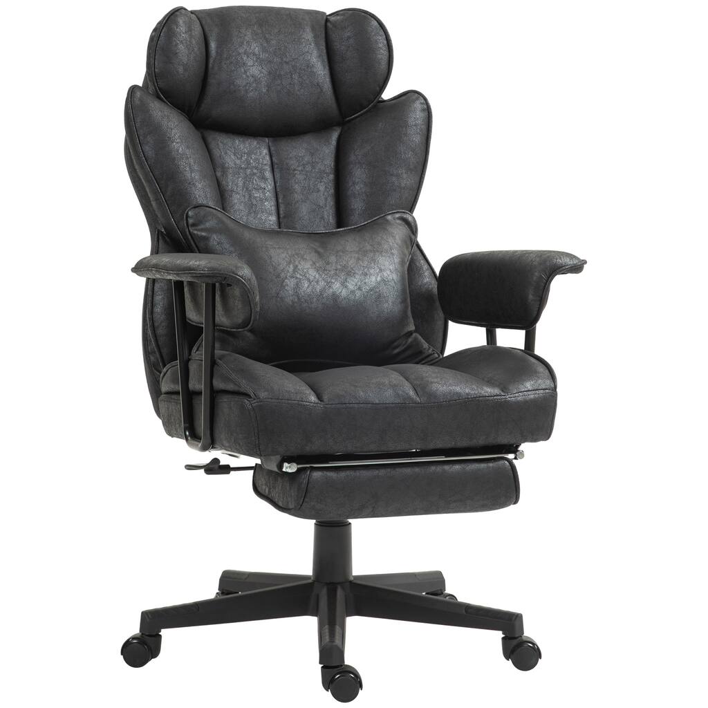 Executive Office Chair, Office Chair with Foot Rest, Computer Desk Chair with Lumbar Support, Reclining Function and Wide Seat