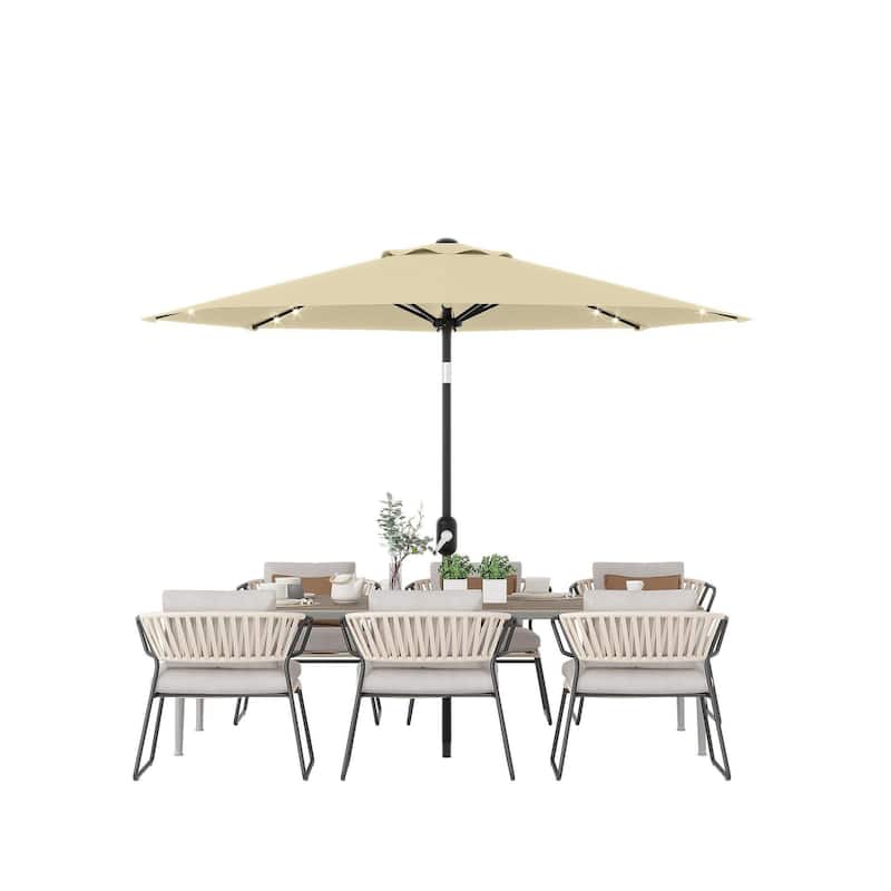 Coromose 10 Ft Patio Umbrella with Solar Lights, with 40 LED Lights