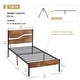preview thumbnail 4 of 23, VECELO Twin Size Kids Bed Industrial Platform Bed Frame with Wood Headboard,Twin Size Bed Set of 2