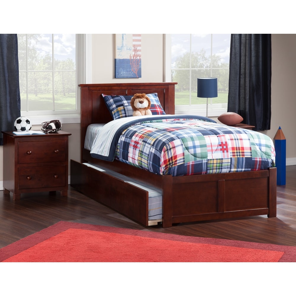 AFI Madison Platform Bed with Footboard & Twin XL Trundle