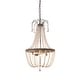 preview thumbnail 7 of 12, Oaks Aura Farmhouse Wood Lighting Bohemia Chic 3-light Wood Beaded Chandelier