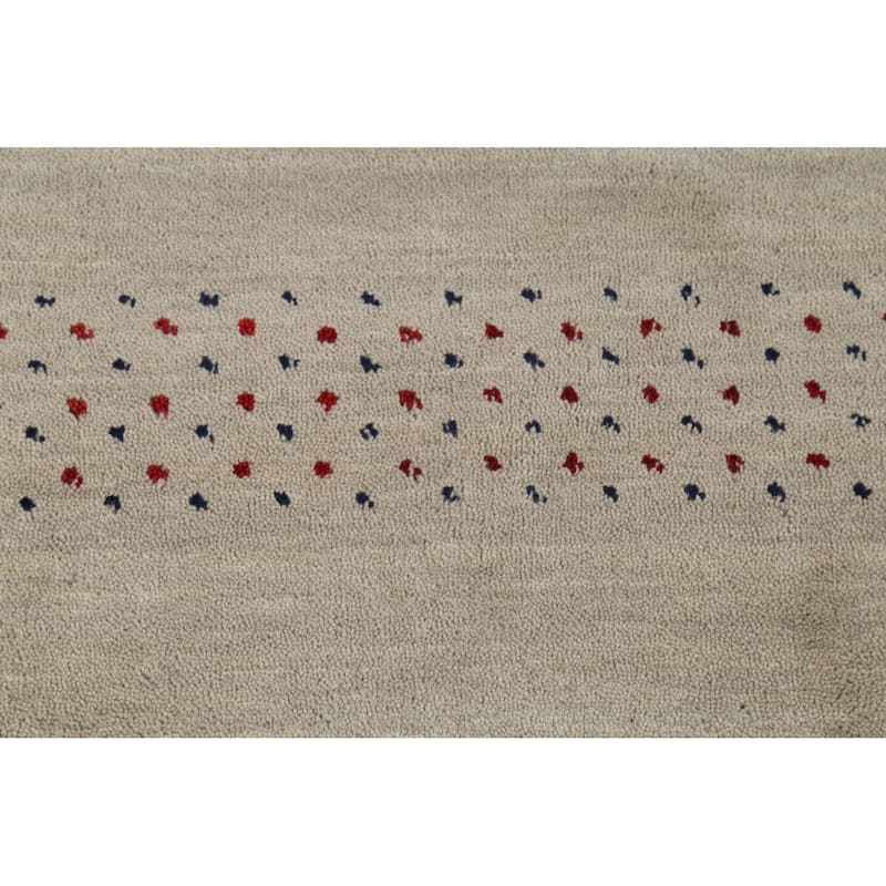 Little Animals Tribal Gabbeh Area Rug Hand-Knotted Wool Carpet - 4'7"x 6'6"