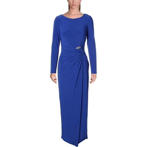 Lauren Ralph Lauren Womens Evening Dress Gathered Embellished