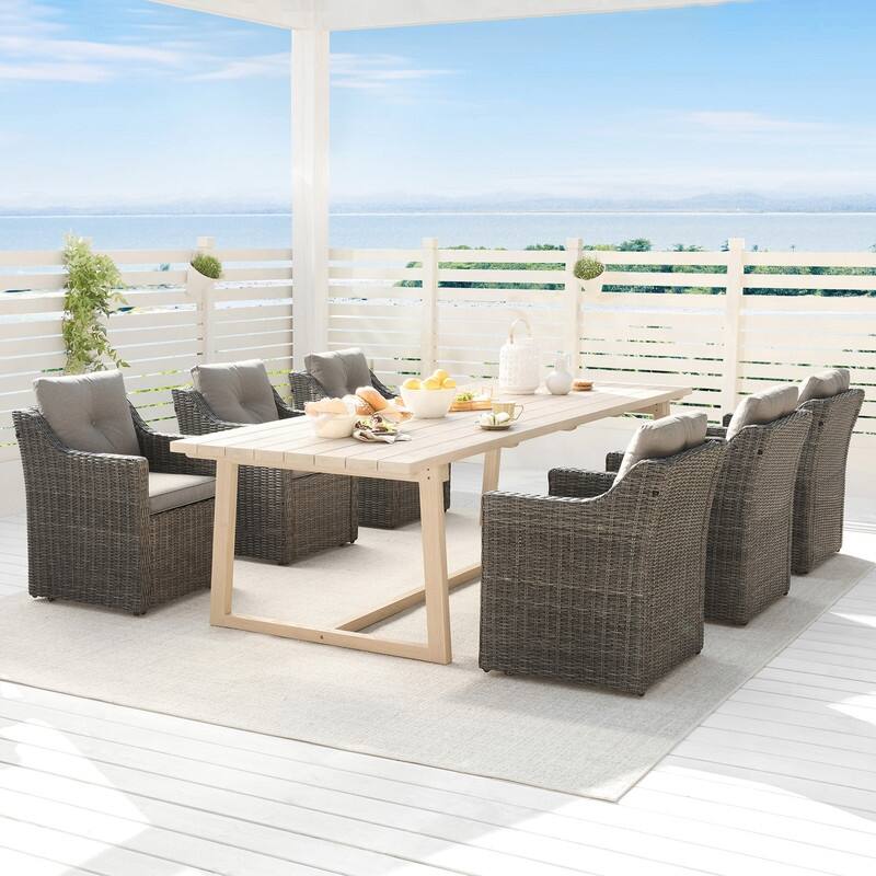 Murphy Outdoor Armchair Set Patio Furniture Set with Casters