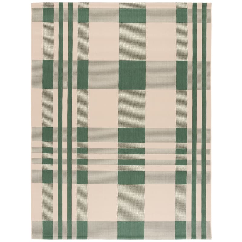 SAFAVIEH Courtyard Oriole Plaid Indoor/ Outdoor Waterproof Patio Backyard.