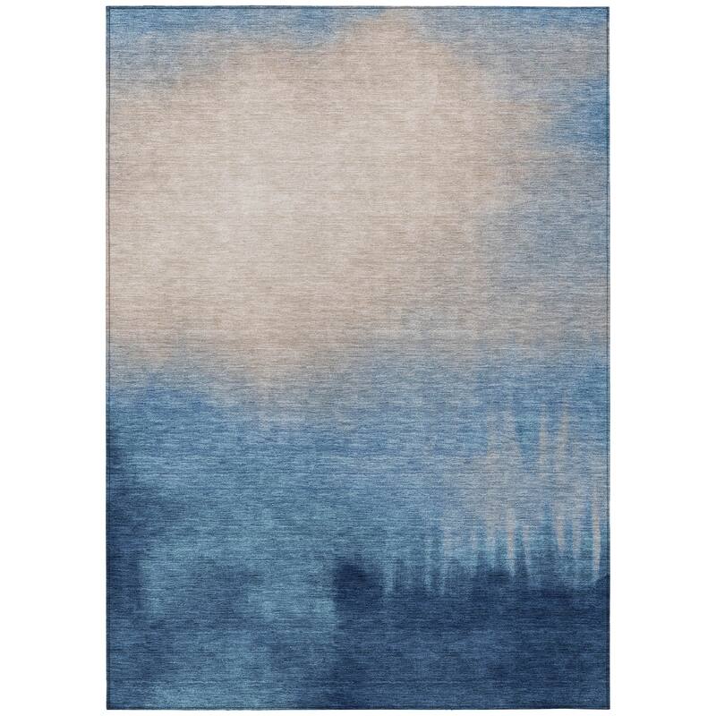 Machine Washable Indoor/ Outdoor Modern Dawn Chantille Rug