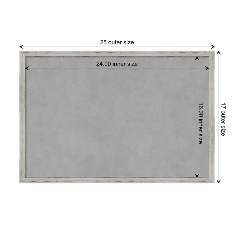 Amanti Art Shiplap White Narrow Framed Magnetic Board - Board Size 24x16