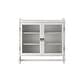 preview thumbnail 6 of 11, 24.8"Glass Door Vintage Double Door Wall Cabinet with Three Tiers of Storage with Towel Rack,for Bathroom,Kitchen,Dining Room