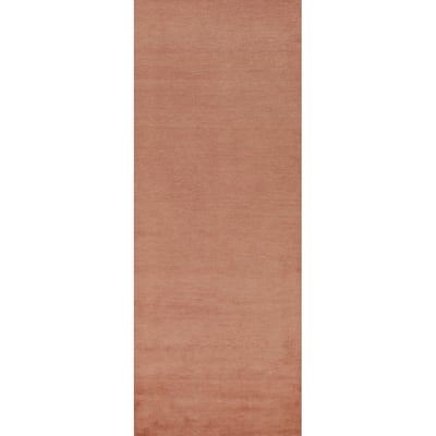 Hand Knotted Oriental 100% Wool Carpet Modern Solid Oranges & Rust Gabbeh Runner Rug - 10' 3'' X 3' 0''