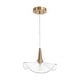 preview thumbnail 12 of 14, Modern Gold 1-Light Pendant Light with Textured Glass for Kitchen Island Bedroom - D11" x H67.9" Max