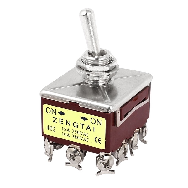AC 380V 10A ON//OFF//ON 3 Positions 12 Pin Latching Toggle Switch 4PDT AD