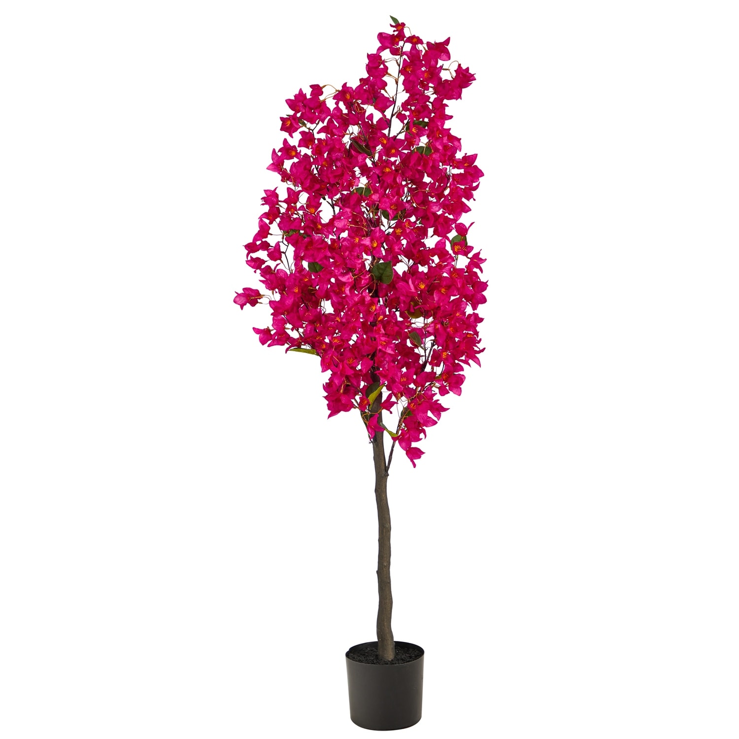 5ft Artificial Tree with Flowers - Realistic Indoor Decorative Plant, Vibrant Colors, Home Décor Accent - Green - 51-60 Inches