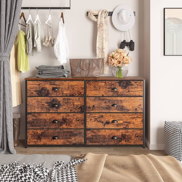 long wide dresser LACOO Creaser 52 in. Black MDF Dresser for Bedroom, Wide Chest of Drawers with 5-Wood Dresser Drawers V-WD-0910-BK