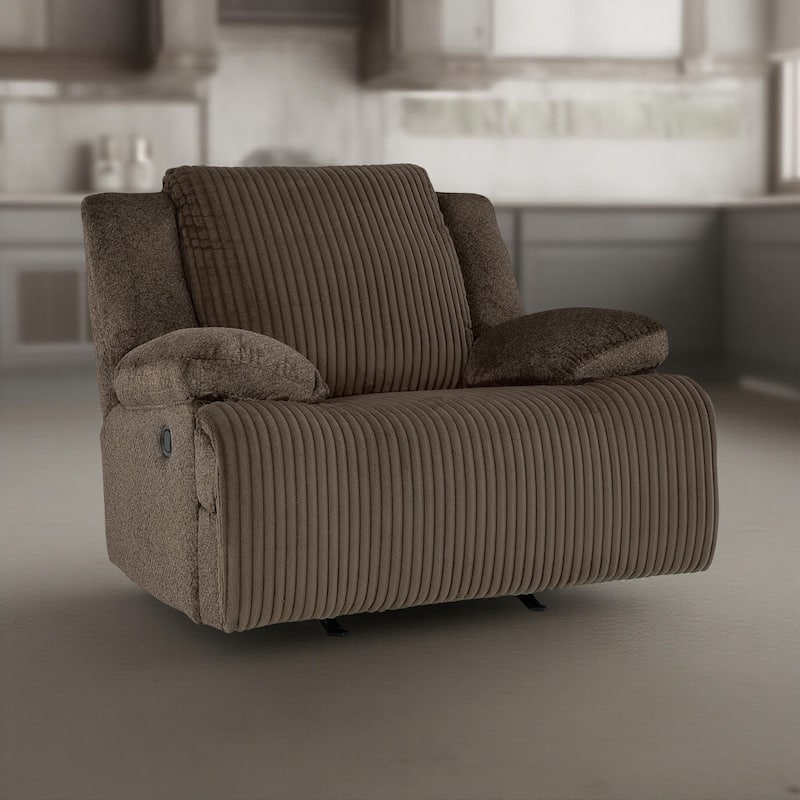Vincent Manual Rocker Recliner Chair, Chocolate Brown Corduroy Fabric