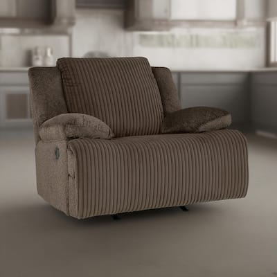 Vincent Manual Rocker Recliner Chair, Chocolate Brown Corduroy Fabric
