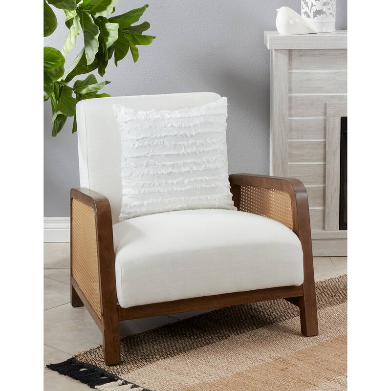 Throw Pillow With Fringe Stripe Design