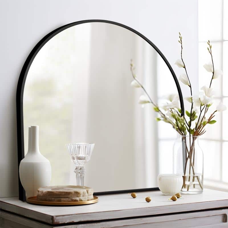 Arch Bathroom Wall Mirror Large Metal Frame Wall Mounted Mirror for Bedroom Living Room Dresser Entryway Decor