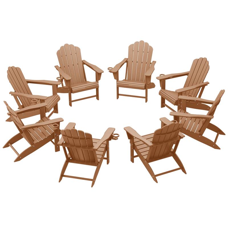 Aderson Outdoor Poly Adirondack Chair (Set of 8) - Teak