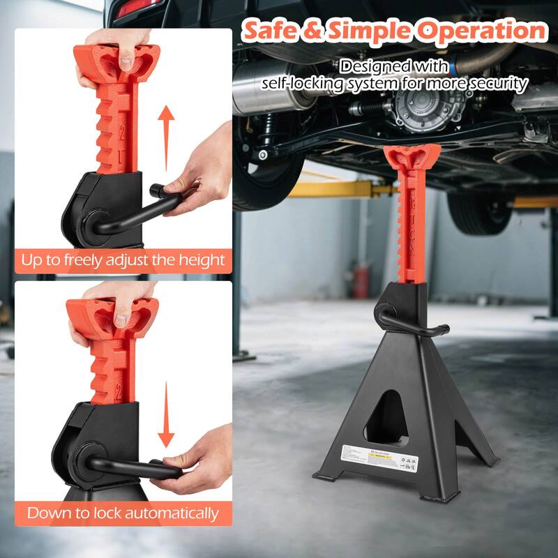 Costway Jack Stands Pack of 2 with Handle Lock & Adjustable Height for - as pic shows - See Details