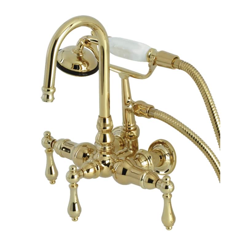 Kingston Brass Vintage Wall Mounted Clawfoot Tub Filler with Built-In - Polished Brass