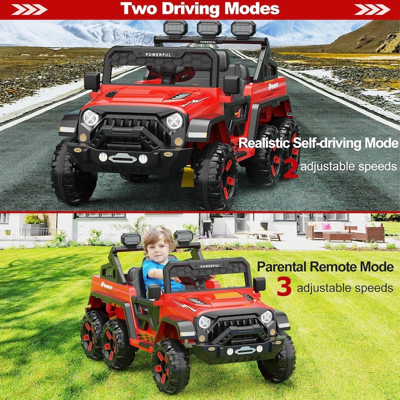 Ride on Car with 6 EVA Wheels&4WD, 24V Battery Powered Electric Car for Ages 3-6 Kids