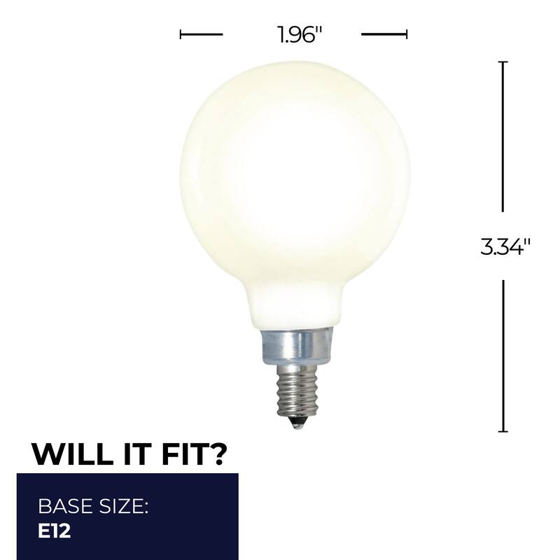 Bulbrite Pack of (4) Dimmable Filament G16 Candelabra (E12) LED Bulb