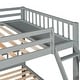 preview thumbnail 18 of 17, Sturdy Solid Pine Full Over Twin & Twin Triple Bunk Bed with Drawers & Guardrails, Converts into 3 Separate Beds