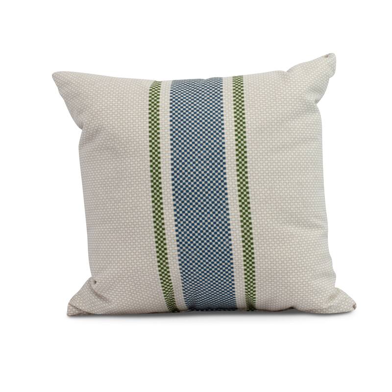 20 x 20 inch Grain Sack Outdoor Pillow - Navy Blue